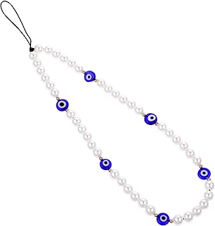 Beaded Evil Eye Phone Charm and Wrist Strap Set