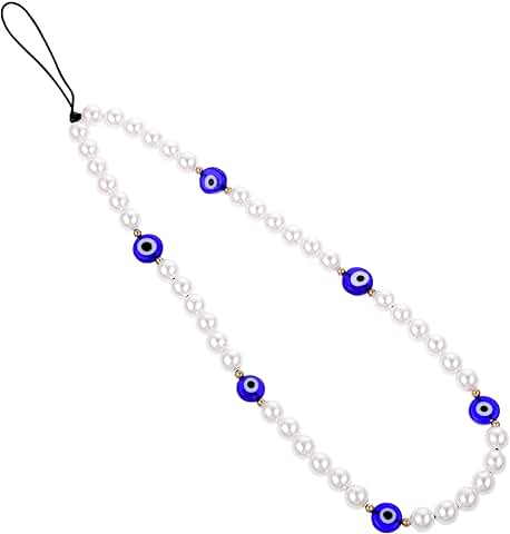 Beaded Evil Eye Phone Charm and Wrist Strap Set