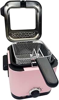 Half-Scale Electric Fryer with Removable Basket and Adjustable Temp
