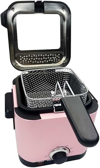 Half-Scale Electric Fryer with Removable Basket and Adjustable Temp
