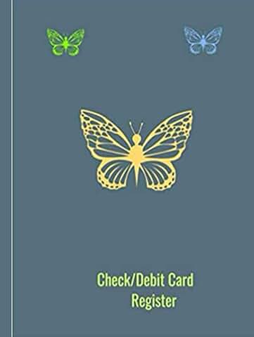 Check and Debit Card Register with Butterfly Cover