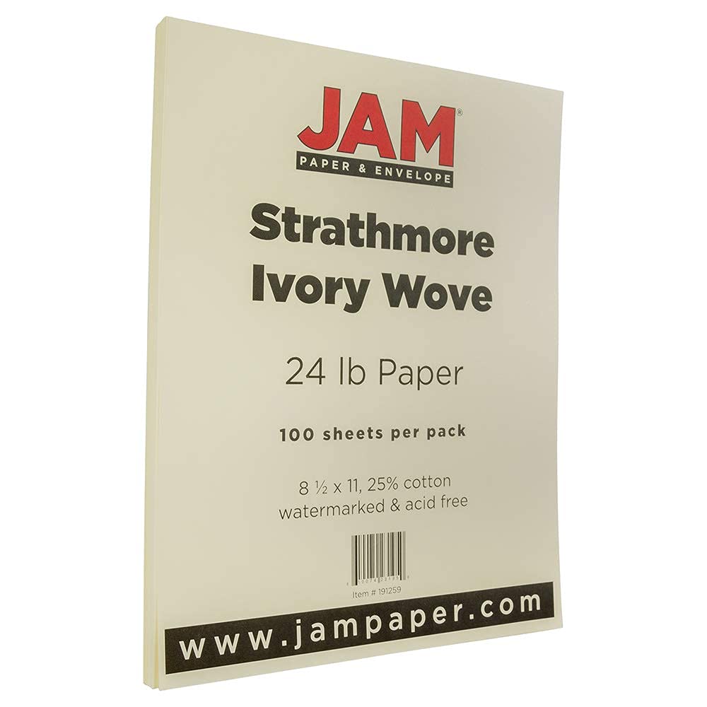 Ivory Wove Paper, 8.5 x 11, 24 lb, 100 Sheets