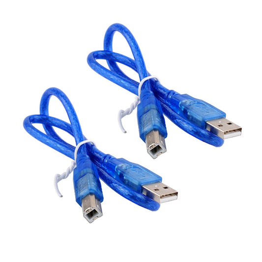 USB-A to USB-B 2.0 Cable for Devices (Pack of 2)