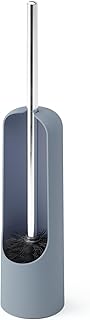 Touch Toilet Brush with Open Back Holder, Slate Blue
