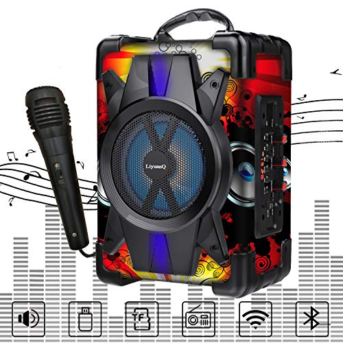 Bluetooth Speaker Portable Wireless Speaker with Microphone, Subwoofer Heavy Bass Wireless Outdoor Indoor Party Speakers MP3 Player Speaker Support FM Radio,Audio Recording,TF Card/USB