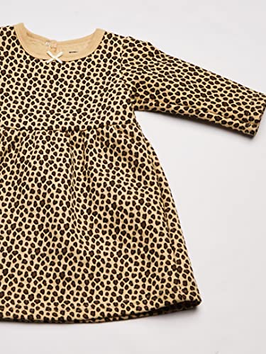 Girls' Quilted Cotton Dress and Leggings, Leopard Pink, 3-6 Months
