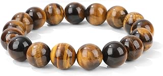 10mm Tiger Eye Beaded Healing Stretch Bracelet for Men and Women