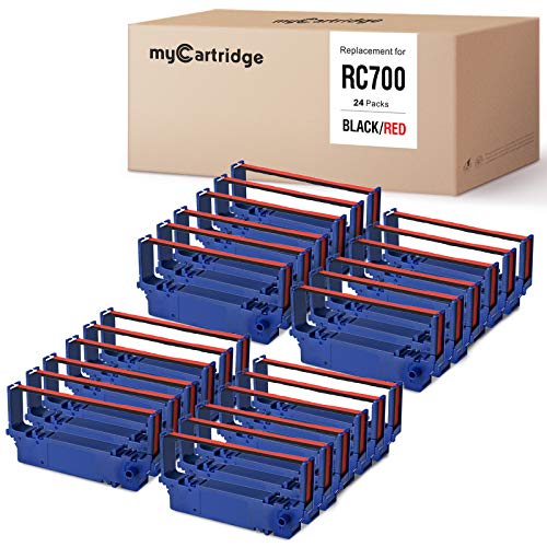 Compatible Ink Ribbon Replacement for Star SP700 RC700 SP700BR RC700BR Printer Ribbon SP712 SP712R SP717 SP742R SP747 SP740 (Black/Red 24-Pack)