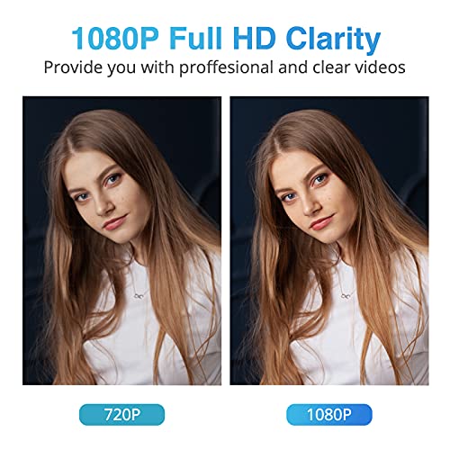 1080P Web Camera, HD Webcam with Microphone, C260 USB Computer Camera, Built-in Dual Noise Reduction Mics, 95-degree Wide Angle, Plug and Play, for Zoom/Skype/Teams, Conferencing and Video Calls