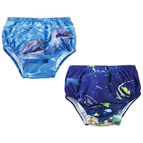Uni   Swim Diapers, Coral Reef Dolphin, 0-6 Months