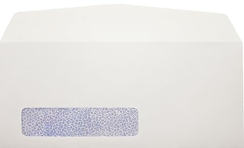 Business Window Envelopes, 4 1/8" x 9 1/2", Bright White, 50 Pack