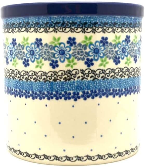 Flower Design Pottery Utensil Holder
