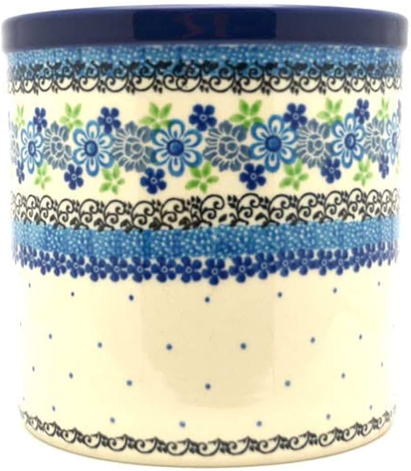 Flower Design Pottery Utensil Holder