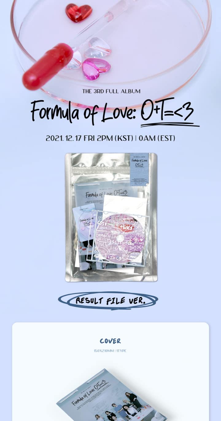 Twice Formula of Love:O+T=<3 3rd Album Result File Version CD+1p Folding Poster On Pack+PhotoBook+1p PhotoCard+1p Twind Photo+Tracking Kpop Sealed
