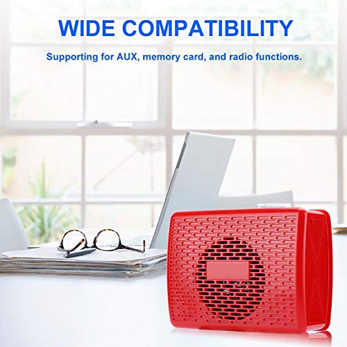 Bluetooth Speaker,Mini Wireless Bluetooth Speaker Portable Plug-in Card Music Player with Radio Function,Supporting for Bluetooth, AUX, Memory Card, and Radio Functions.(Red)