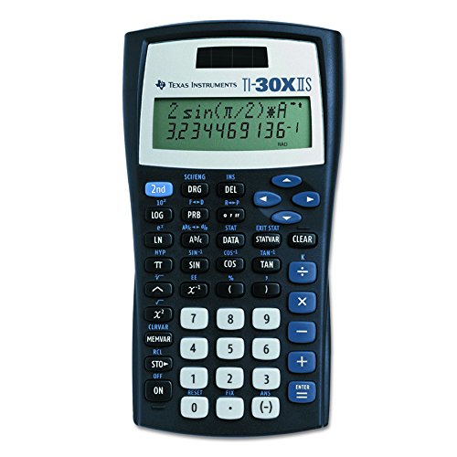 TI-30XIIS Scientific Calculator, Black with Blue Accents