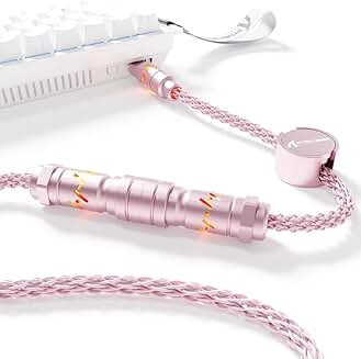 Custom Braided Aviator Cable with RGB Light and Magnetic Nameplate
