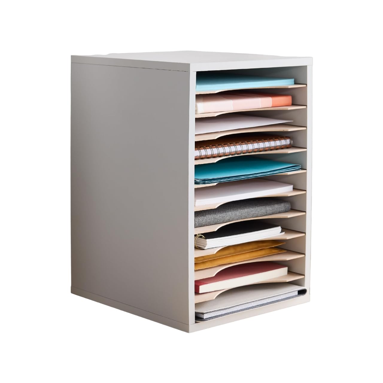 Vertical Literature Organizer with 11 Compartments