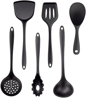Black 6-Piece Cooking Utensils Set with Silicone Tools