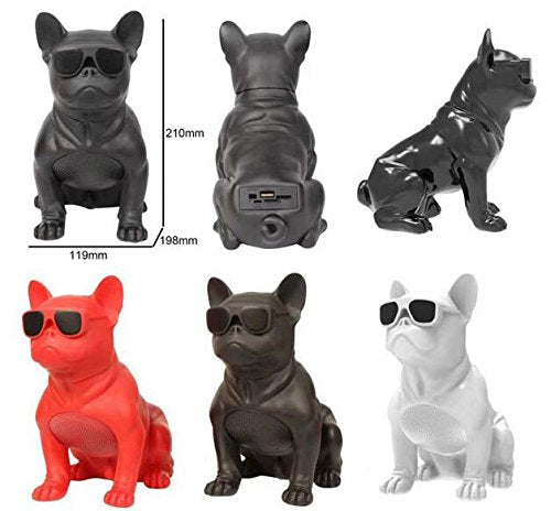 CH-M10 Bulldog Head Rotatable Wireless Bluetooth Speaker Support TF Card Stereo System/FM Radio for TV Computer Phone Desktop (Black)