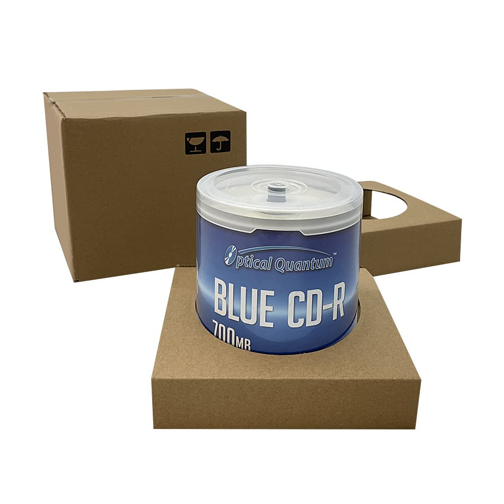 Blue AZO CD-R 700MB 52X Shiny Silver Top Blank Recordable Media Disc - 100pk Cake Box, 100 Discs