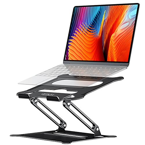 Laptop Notebook Stand Holder Adjustable Laptop Stand Portable Laptop Riser Compatible with MacBook Air Pro HP Dell XPS Lenovo All Laptops 10-15.6"(Black)