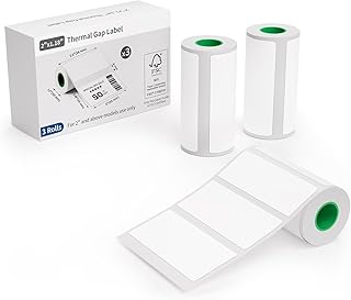 White thermal gap label paper, 52mm x 30mm, 3 rolls