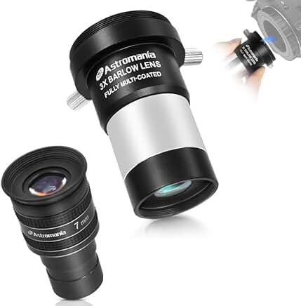 7mm Wide Angle Telescope Eyepiece with 3X Barlow Lens