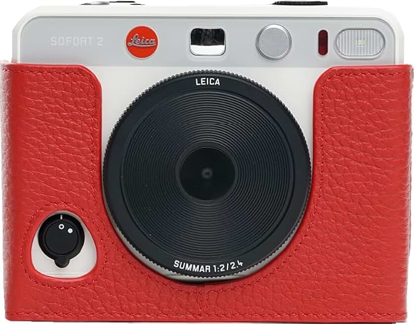 Handmade Leather Half Camera Case with Hand Strap for SOFORT 2