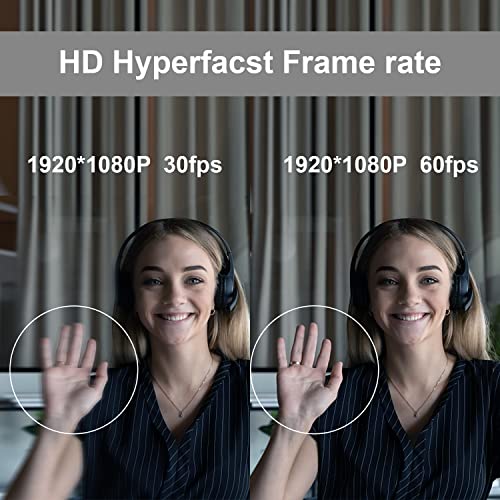 1080P 60FPS Streaming Webcam with Microphones and Speaker, 116.6 Wide View Web Camera with Noise Reduction Mics and Privacy Cover PC Webcam for Zoom/Skype/Teams Conferencing and Video Calling