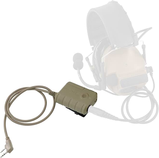 Tactical Headset Extension Cable with PTT Adapter (Tan)