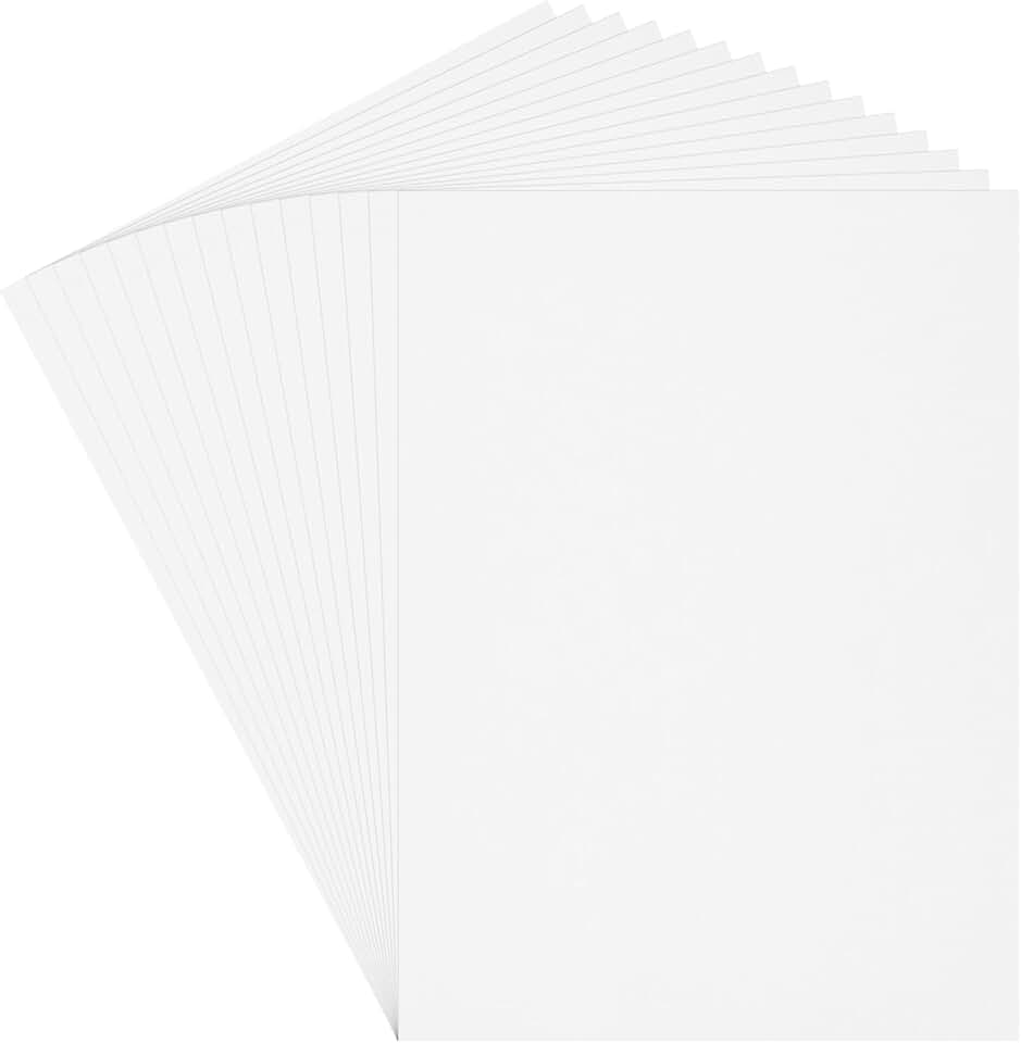 White 30-Sheet Cardstock, 20" x 15", 200gsm