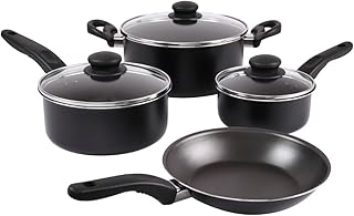 7-Piece Nonstick Aluminum Cookware Set with Lids