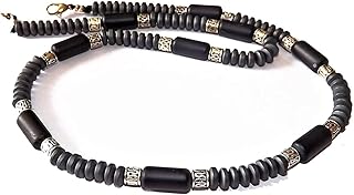 Black Onyx Beaded Choker Necklace for Men