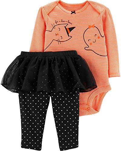 Baby Girls' 2 Piece Playwear Sets,   Cat and Ghost, 3 Months