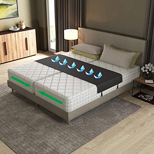 Home Bed Bridge, Twin to King Mattress Connector Converter Kit with Split King Bed Ga-p Filler Mattress Connector Adjustable Strap with Anti Dual Loop Design to Create King and Queen Black)