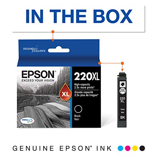 T220 DURABrite Ultra -Ink High Capacity Black -Cartridge (T220XL120-S) for Select Expression and Workforce Printers