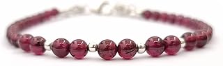 Natural Garnet Beaded Bracelet for Women