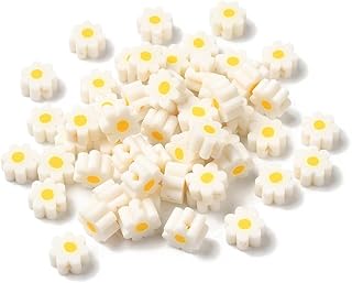 1000 Small Daisy Flower Polymer Clay Beads for Jewelry