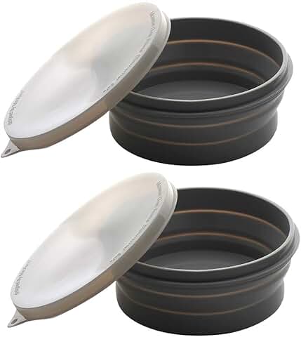 Silicone Collapsible Travel Food Bowls Set, 27oz