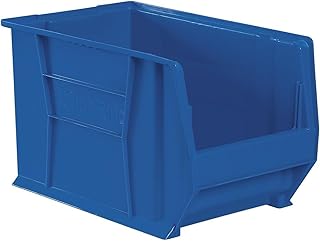 Large Stackable Plastic Storage Bins, 20x12x12 Inches, Blue, 2-Pack