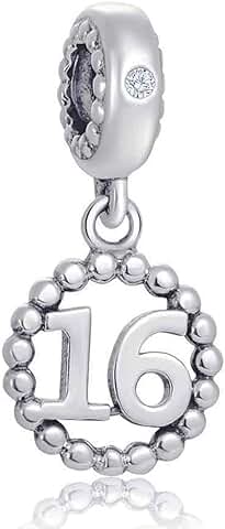 Number Charms in Sterling Silver for Bracelets and Necklaces