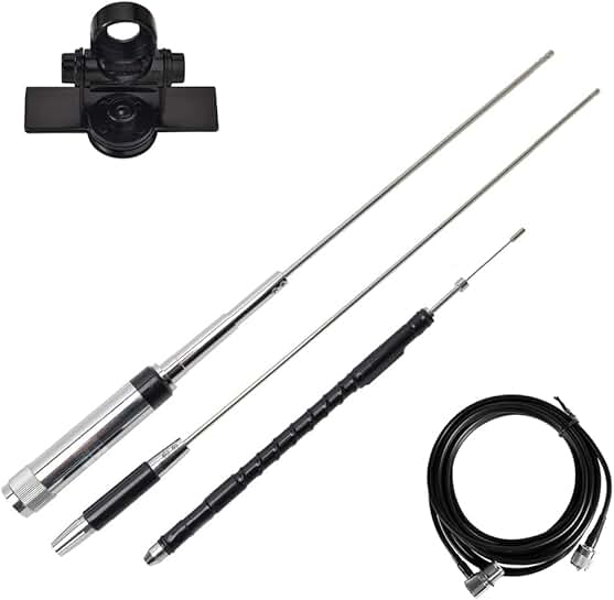 Quad Band Mobile Radio Antenna with Coax and Bracket