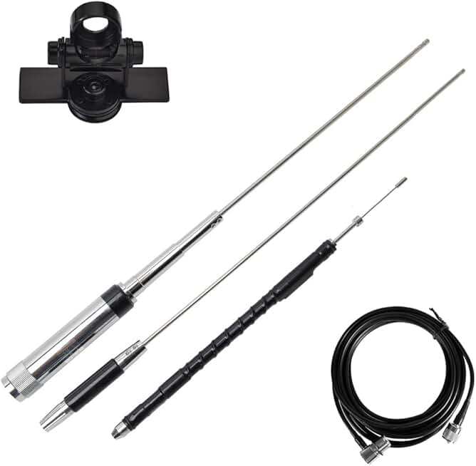 Quad Band Mobile Radio Antenna with Coax and Bracket