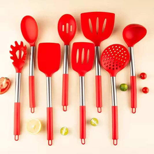 9-Piece Natural Acacia Wood Kitchen Utensil Set