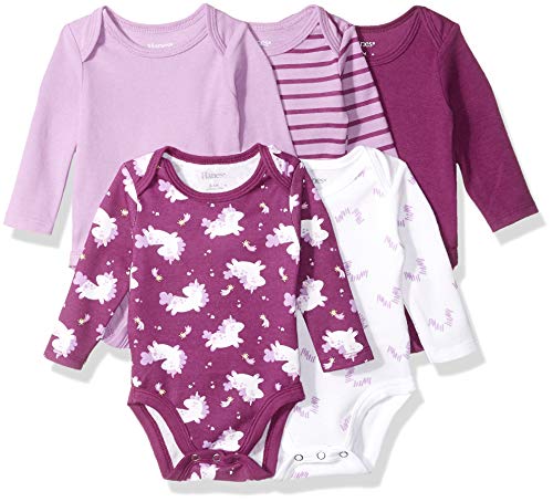 baby boys Ultimate Flexy 5 Pack Long Sleeve Bodysuits Bodystocking, Purple Fun, 12-18 Months US