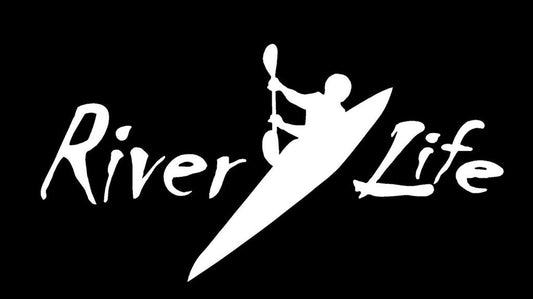 White River Life Kayak Vinyl Sticker, 7.5 x 3.75 in