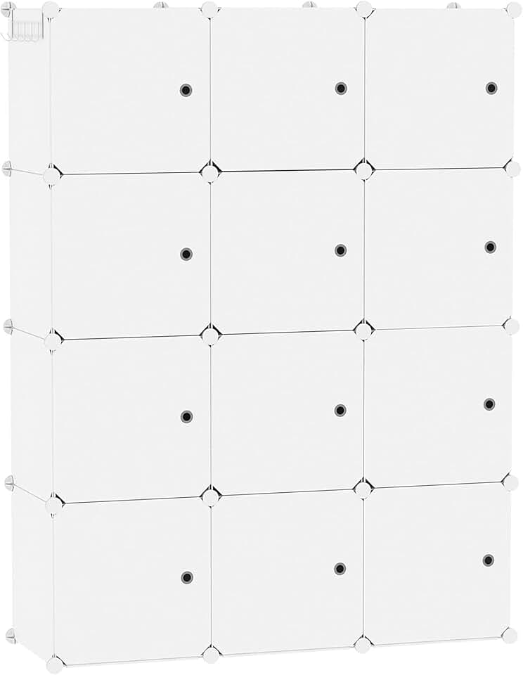 12-Cube Storage Organizer with Doors