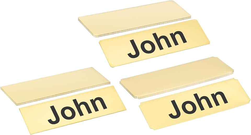 Set of 9 Stainless Steel Laser Engraved Name Plates