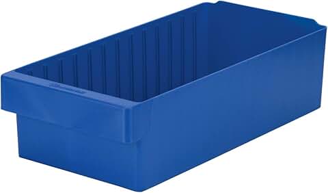 Stackable Blue Plastic Storage Drawers, 4-Pack